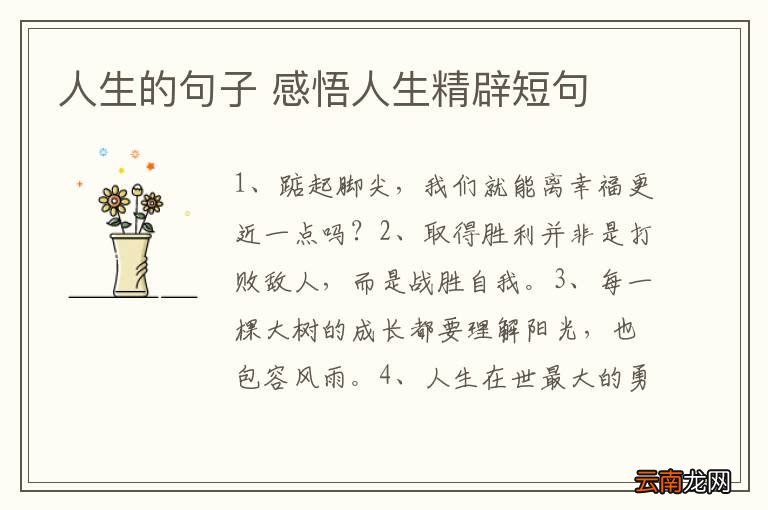 人生智慧箴言，最新经典句子感悟人生